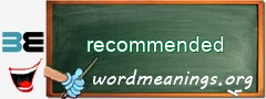 WordMeaning blackboard for recommended